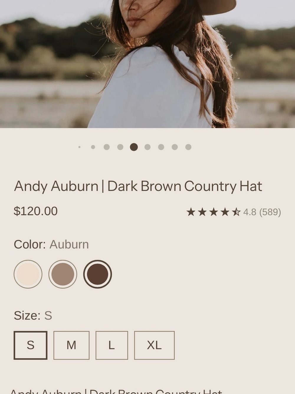 Andy Auburn Dark Brown Country Hat